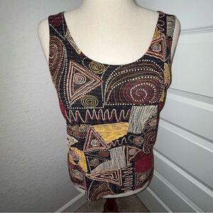 Vintage Chico’s Design Metallic Sleeveless Shirt Top Chicos